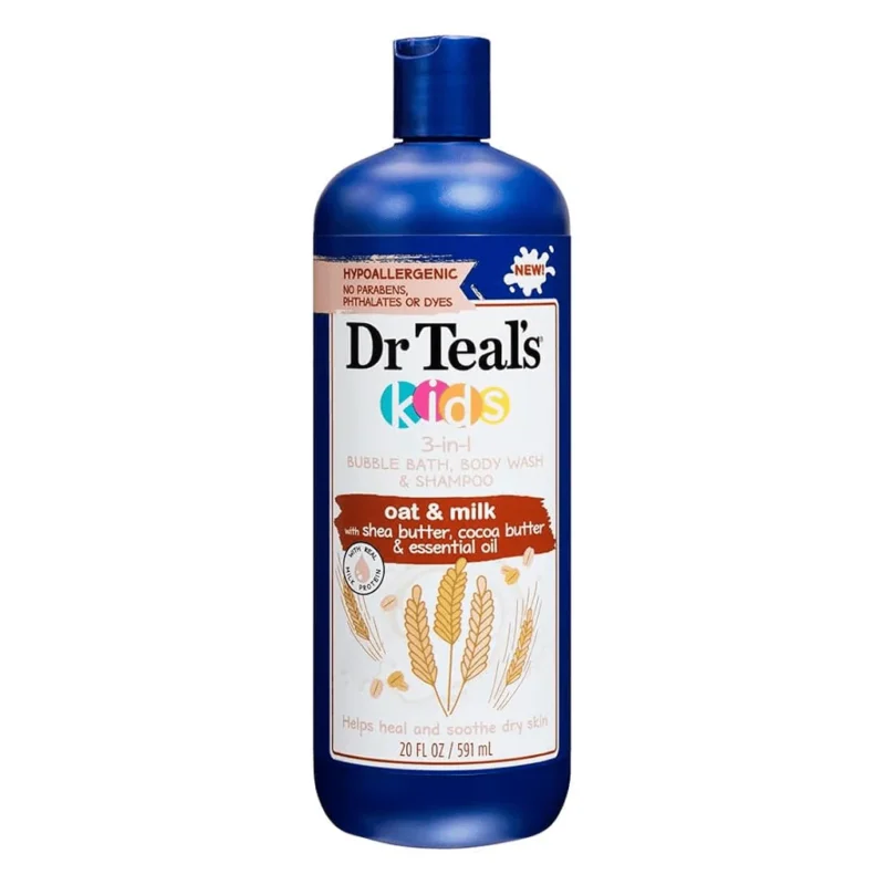 Dr Teal's Kids 3-In-1 Bubble Bath, Body Wash & Shampoo With Oat & Milk 591ml