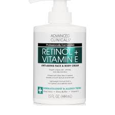 Advanced Clinicals Retinol + Vitamin E Cream | Anti-Aging & Hydrating Body Cream