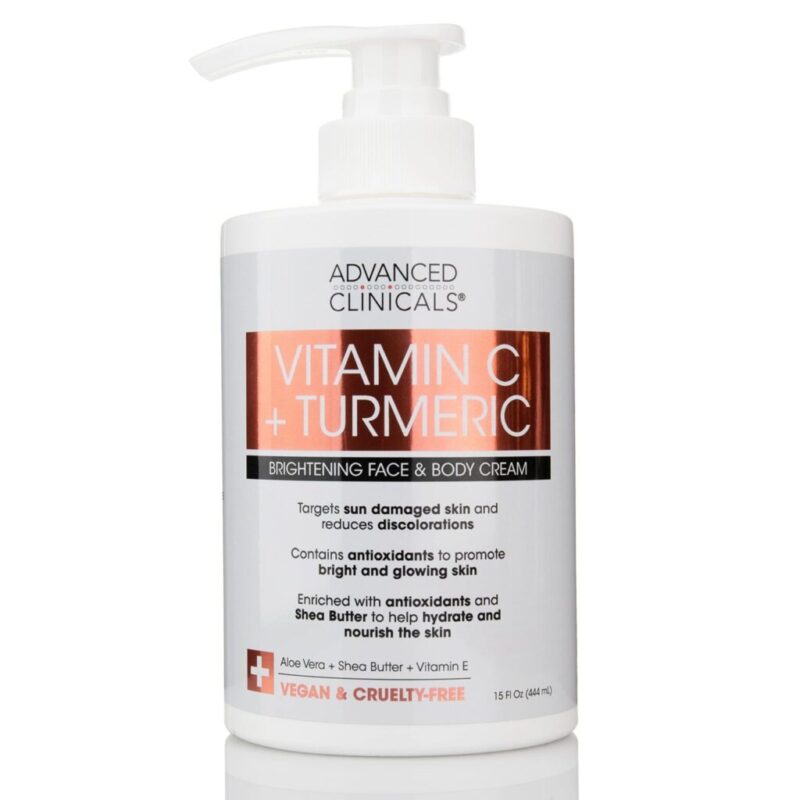 Advanced Clinicals Vitamin C + Turmeric Brightening Face And Body Cream