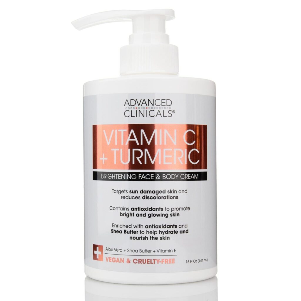 Advanced Clinicals Vitamin C + Turmeric Brightening Face And Body Cream