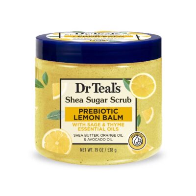 Dr Teal's Shea Sugar Body Scrub With Prebiotic Lemon Balm And Essential Oils 538G