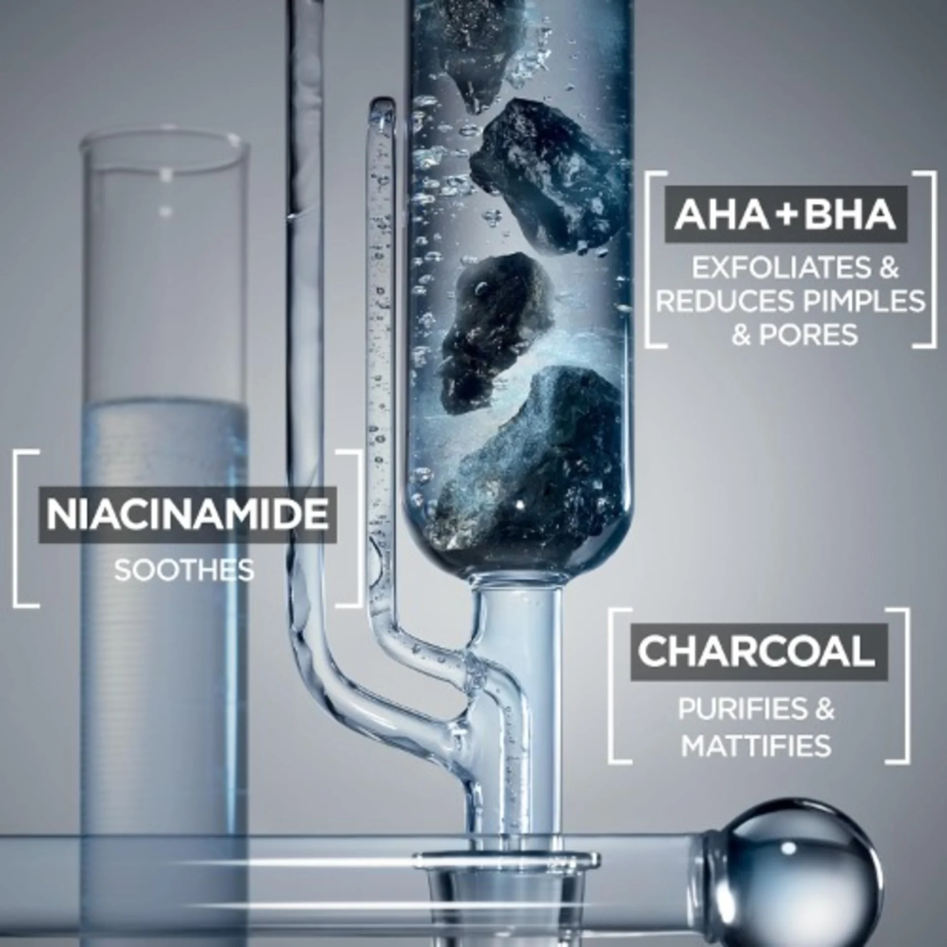 GARNIER SKINACTIVE AHA+BHA WITH CHARCOAL ANTI-BLEMISH SERUM 30ml - Image 2