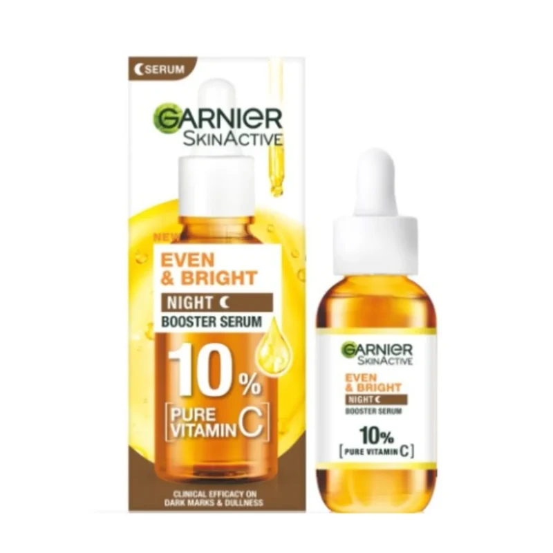 GARNIER SKINACTIVE EVEN & BRIGHT NIGHT  10% PURE VITAMIN C  BOOSTER SERUM 30ml