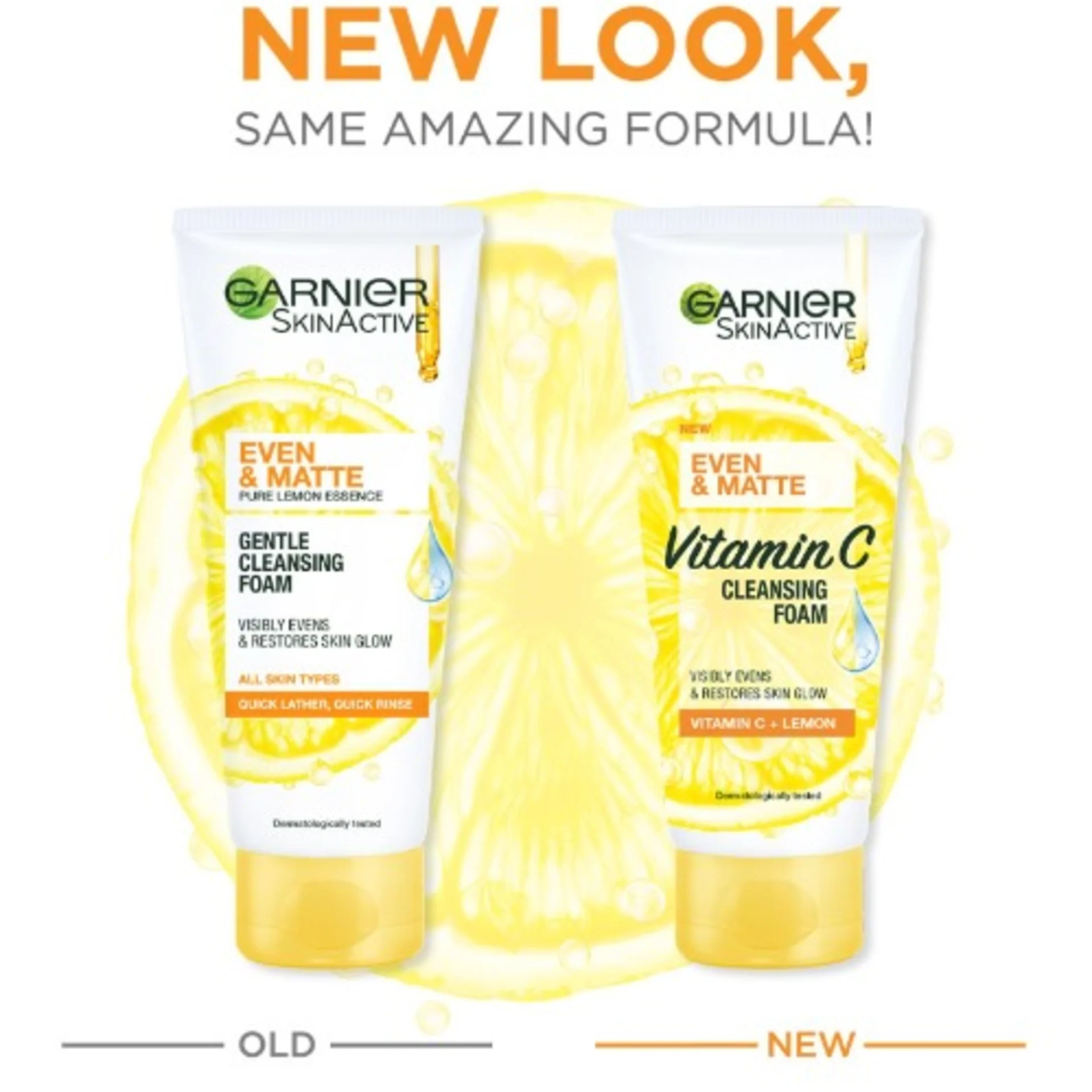 GARNIER SKINACTIVE EVEN & BRIGHTEN VITAMIN C CLEANSING FOAM 100ml - Image 2