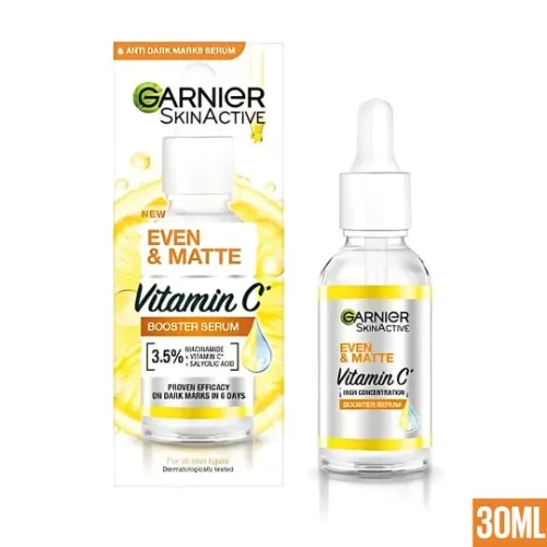 GARNIER  SKINACTIVE EVEN & MATTE VITAMIN C SERUM 3.5% 30ML