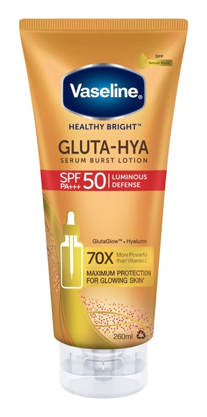 VASELINE GLUTA-HYA SERUM BURST LOTION SPF50 LUMINOUS DEFENSE 260ML