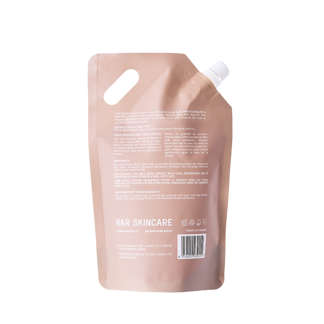 R & R REFILL SHEA BODY OIL SERENE