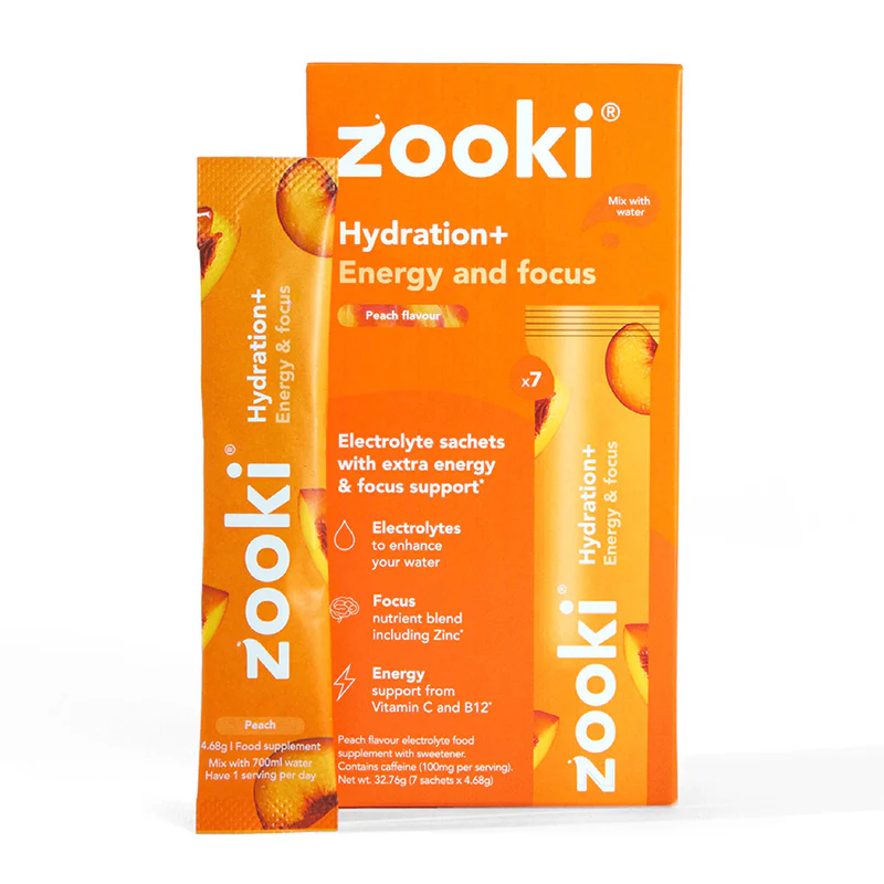 Zooki Electrolytes+ Energy & focus Peach